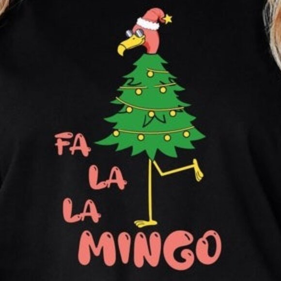 Flamingo Christmas Shirt, Flamingo Merry Christmas Tee - Picture 2 of 4